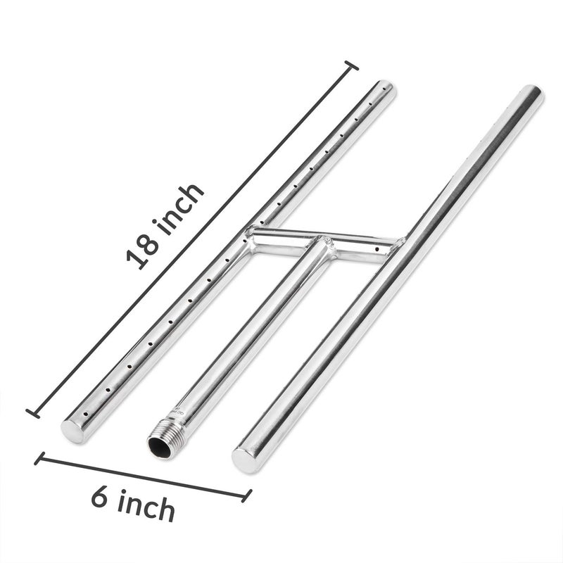 GASPRO 18 x 6 inch Gas Fireplace Burner, Stainless Steel H Burner for Gas Fireplace, Fire Pit, Propane & Natural Gas, Non-Whistle, Easy to Install - Image 3